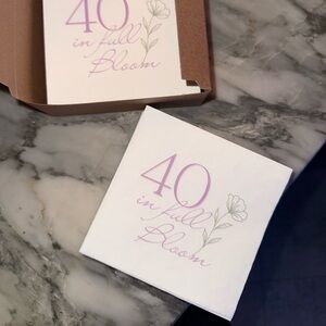 Floral '40 in Full Bloom' Cocktail Napkins